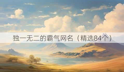 独一无二的霸气网名（精选84个）